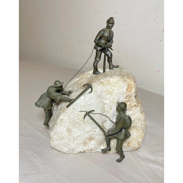 Up for sale is an exquisite antique 19th century Austrian bronze figure of three alpinists/climbers. The statue features...