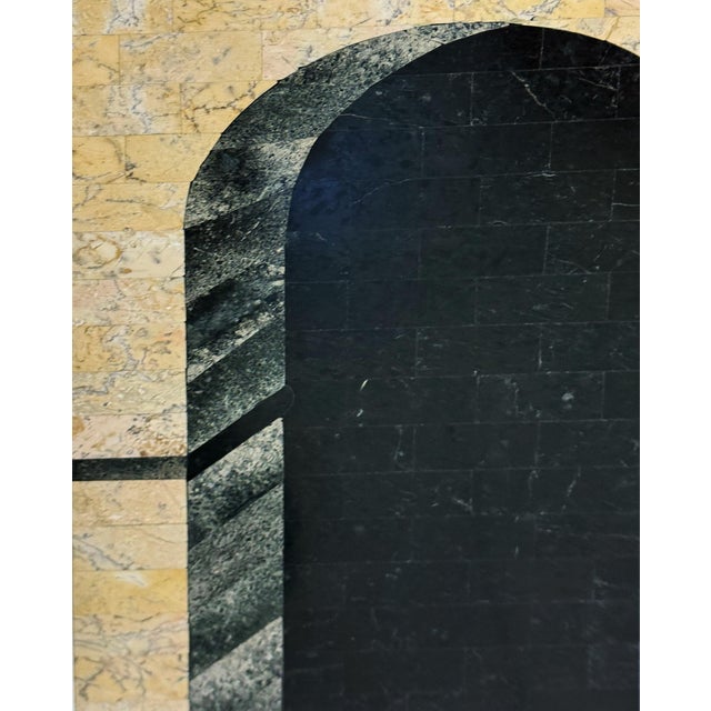 Stone Postmodern Architectural Trompe l'Oeil Tessellated Stone Pedestal For Sale - Image 7 of 7