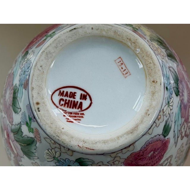 Pink Vintage Chinese Floral Porcelain Vase For Sale - Image 8 of 10