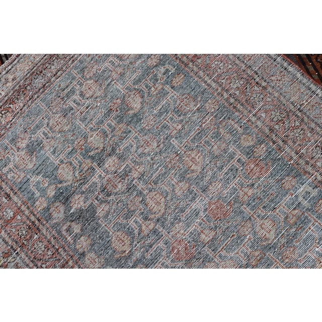 Antique Persian Malayer Runner With Blue Field and Floral Design 2'10" X 9'3" For Sale - Image 11 of 11