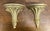 This is a gorgeous pair of vintage neoclassical-style wall shelves / corbels with a distressed gold finish and fluted...