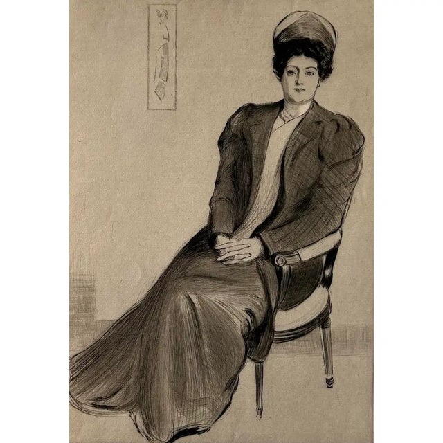 1920s Rare C. 1920 Antique Etching: "Rachel" by Henry Brewerton Quinan (1876–1948) Alaska Artist For Sale - Image 5 of 8