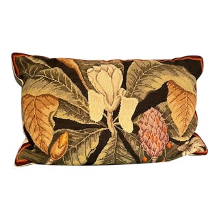 Vintage Needlepoint Rectangular Pillow For Sale