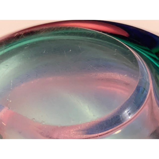 Glass 1960s Mid-Century Tricolor Murano Glass Geode Bowl Attributed to Archimede Seguso For Sale - Image 7 of 9