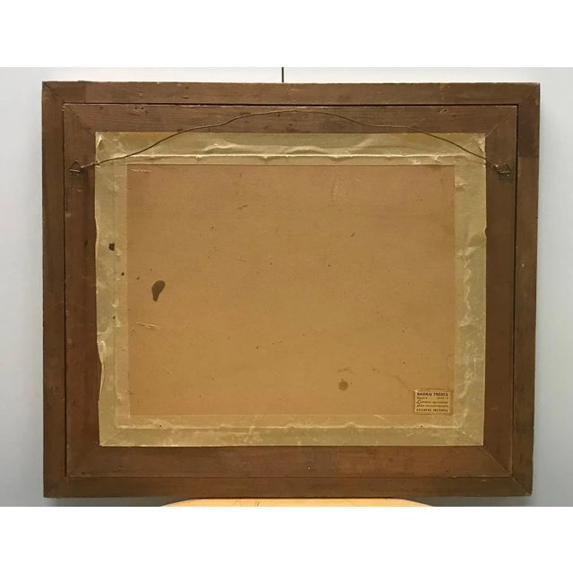 Gold Mélanie Fain, Sea Side, Watercolor, 1935 For Sale - Image 8 of 9