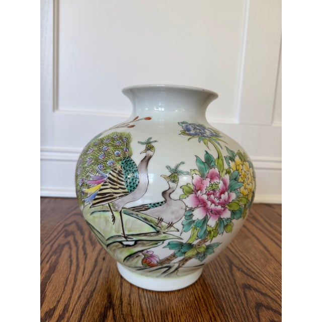 Asian Vintage Chinese Porcelain Vase For Sale - Image 3 of 8
