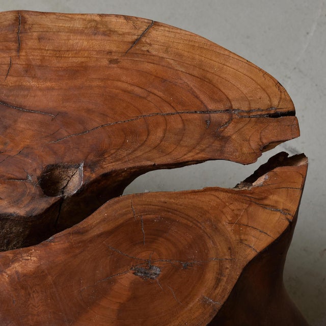 Sculptural Organic Modern Solid Wood Side Table For Sale - Image 9 of 9