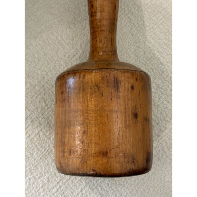 Antique Folk Art Maple Treenware Masher / Pestle For Sale In Little Rock - Image 6 of 12