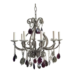 Crystal Chandelier, Transitional Elegance, 10 Arm Candle Style Lights, 35 Crystals