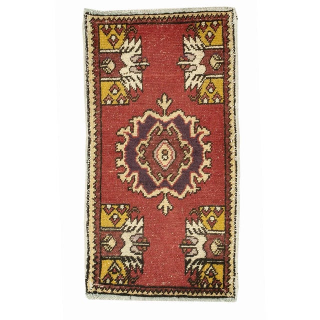 Vintage Mini Turkish Rug & Door Mat For Sale - Image 4 of 4