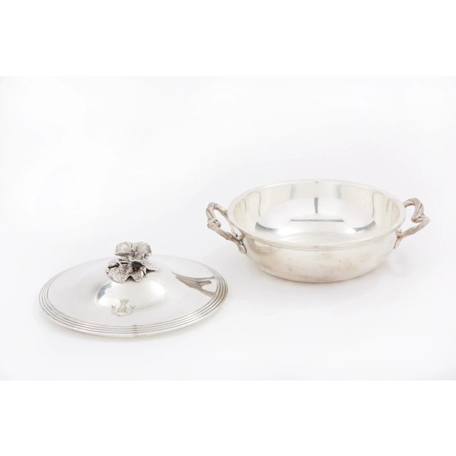 Late 20th Century Vintage French Silverplate Covered Dish For Sale - Image 5 of 13