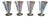 Art Deco Glasses with Black Glass Base and Gold Decoration by Gistl KG, 1930s, Set of 4 For Sale
