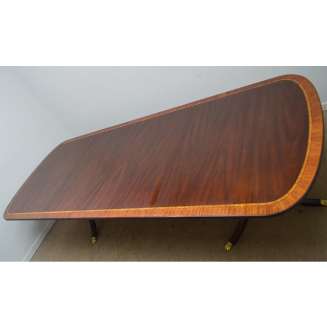 Henkel Harris Mahogany Banded Dining Table For Sale - Image 12 of 17