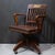 Antique Solid Oak Banker's or Library Swivel Desk Chair c.1940 For Sale - Image 4 of 7