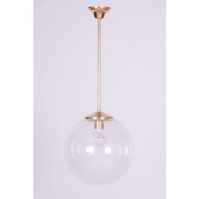 Mid-Century Chandelier in Glass and Brass by Kamenický Šenov, Czech, 1960s For Sale - Image 10 of 10