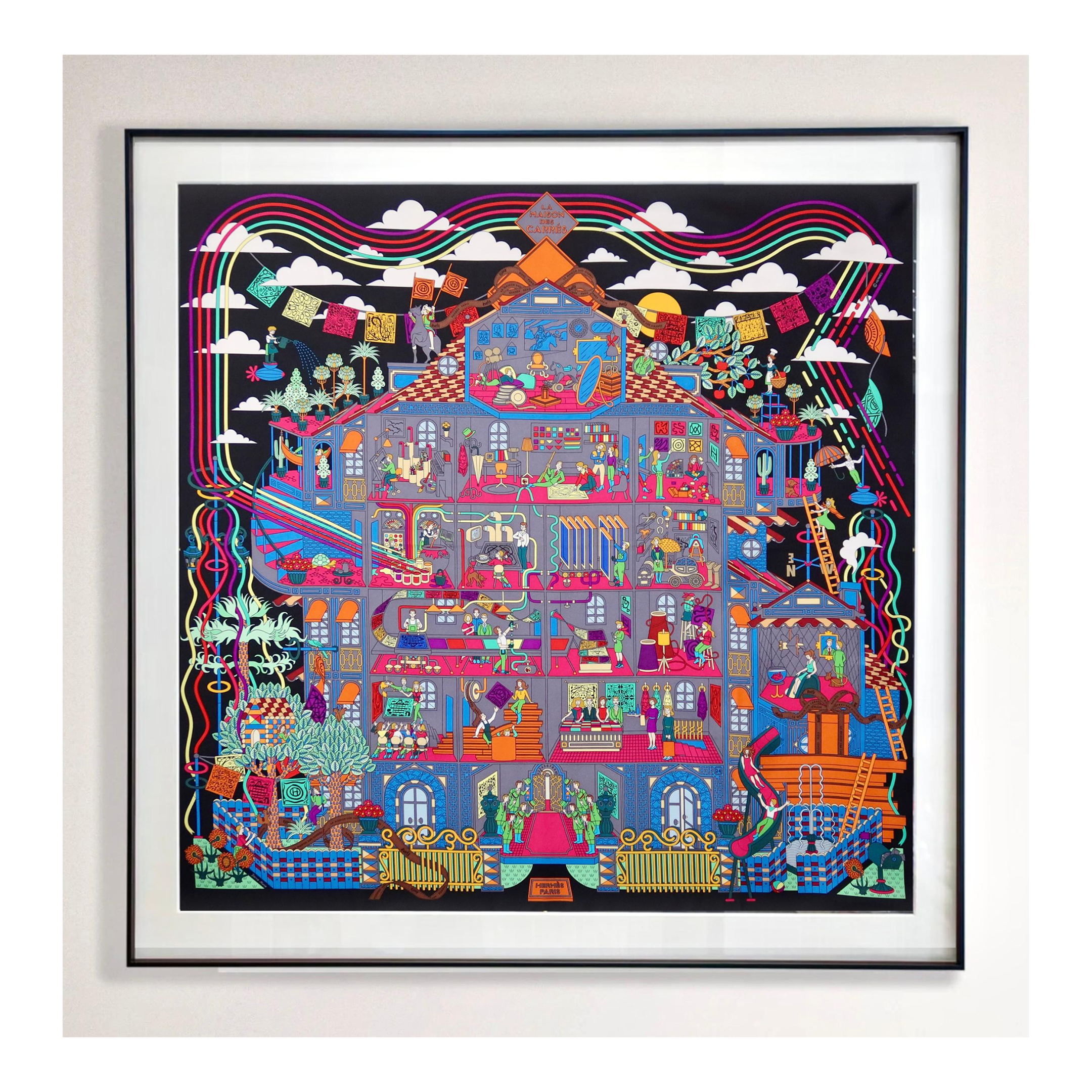 Framed Hermès Silk Scarf 