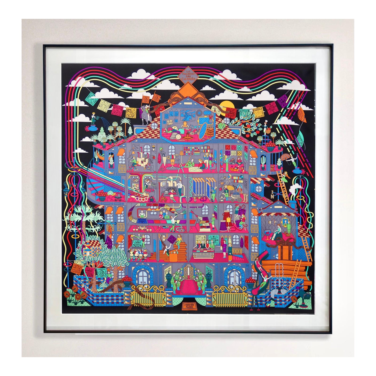 Hermes la maison 2016/2017 インテリアファニチャー Framed Hermès Silk Scarf 