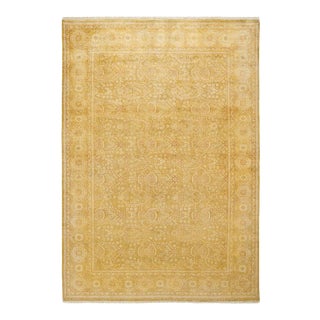 Mogul Collection Hand-Knotted Area Rug - Green 6' 1" x 8' 8" For Sale