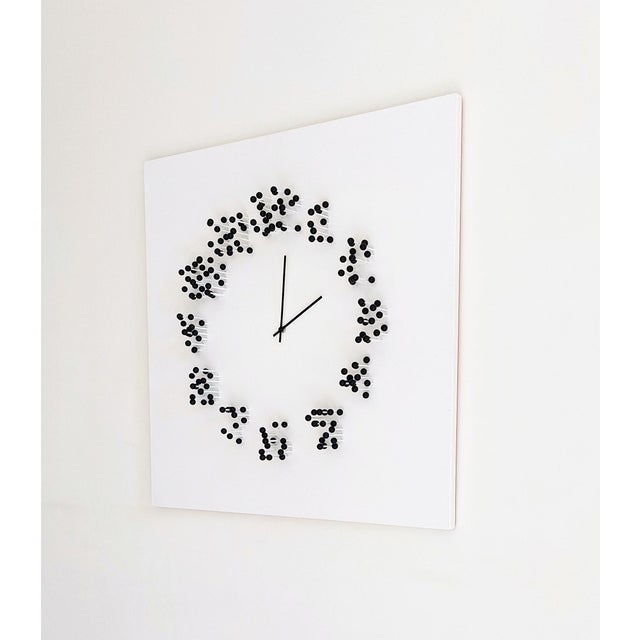 White "Mocap" (White-Black) Illusionistic Wall Clock / Wall-Sculpture For Sale - Image 8 of 12