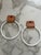 NEW (2) 7" Metal Ring with Leather Mounting Tab from NewMadeLA with Brass Grommet, single screw installation. White powder...