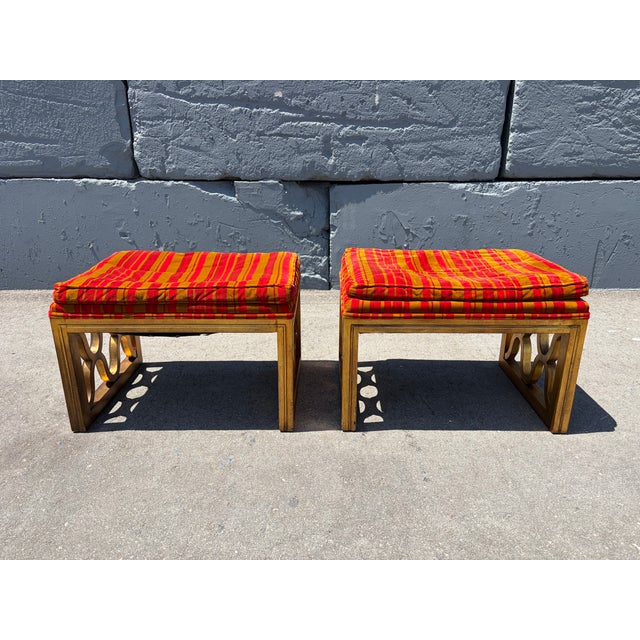 Mid-Century Modern Fabulous Pair of Drexel Ottomans, Stools, Hollywood Regency, Mid Century Modern For Sale - Image 3 of 18