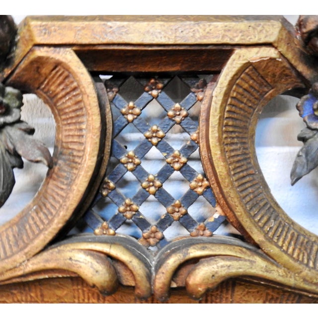 Gold 19th Century French Flower Basket Mirror For Sale - Image 8 of 11