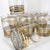 Transparent Mid 20th Century Modern Gold Banded Lowball Glasses Set of 4 Mad Men Barware For Sale - Image 8 of 11