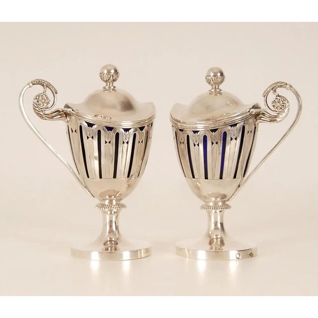 Early 19th Century Sterling Silver French 1st Empire Napoleonic Mustard Pots, Set of 2 For Sale - Image 5 of 14