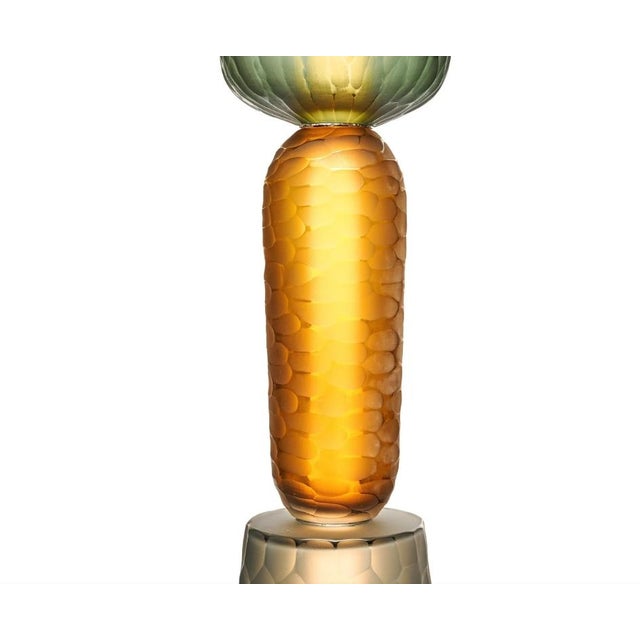 Murano Glass Style Totem Floor Lamp, Chrome For Sale - Image 4 of 8