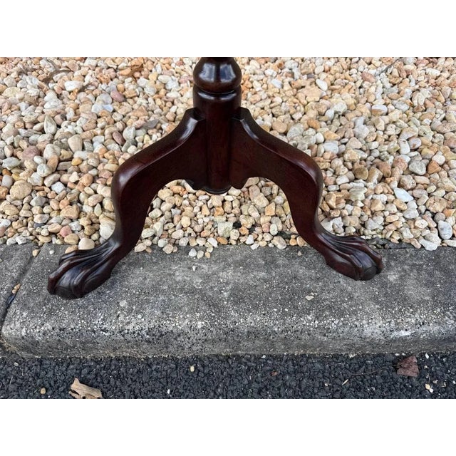 Antique Chippendale style tilt top pine crust side table Nice Scalloped Pie Crust Edge Ball & Claw Feet Sturdy and strong...