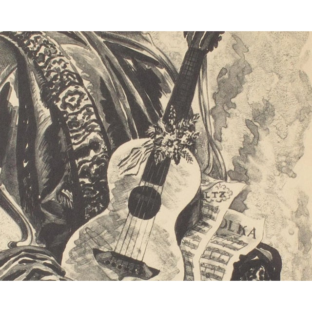 Printmaking Materials 1947 “Seated Serenade” Still Life Lithograph by Prentiss Taylor For Sale - Image 7 of 10