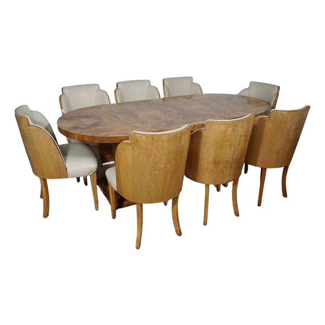 Art Deco Dining Suite, 1930s, Set of 9 For Sale