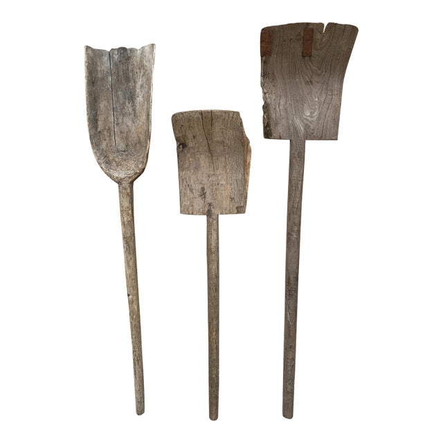 Late 19th Century Primitive Wooden Garden Tools, Set of Three For Sale