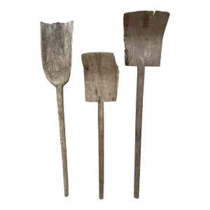 Late 19th Century Wooden Garden Tools, Set of Three
