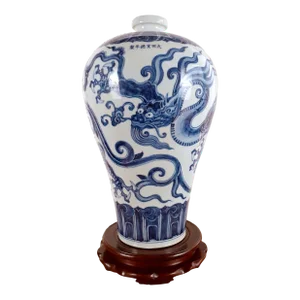 Early 20th Century Large Chinese Porcelain Dragon Meiping