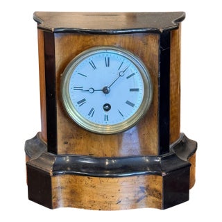 19th Century English Walnut Mantel Clock For Sale