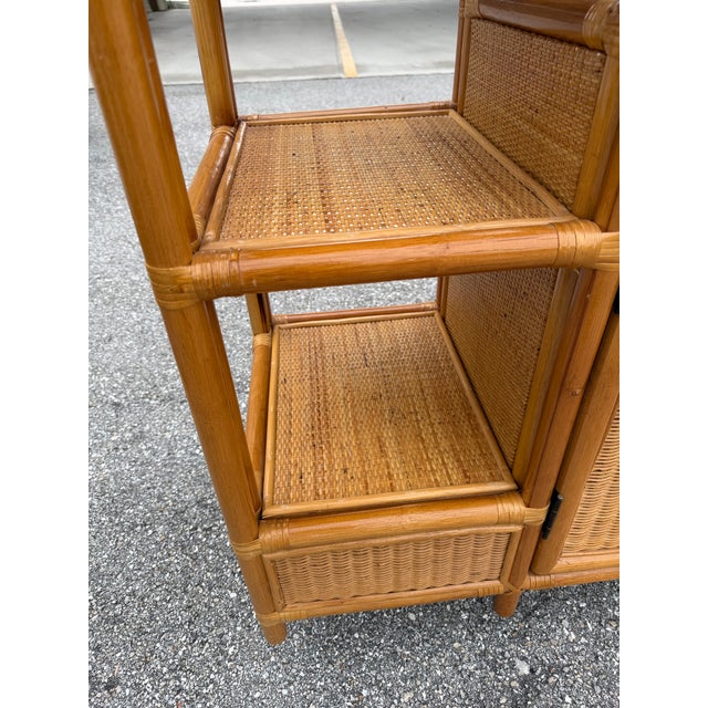 Vintage Boho Woven Rattan Etagere For Sale In West Palm - Image 6 of 10