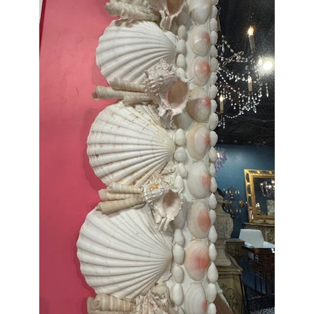 Transitional Large Scale Vintage Palm Beach Sea Shell Floor Mirror For Sale - Image 3 of 6