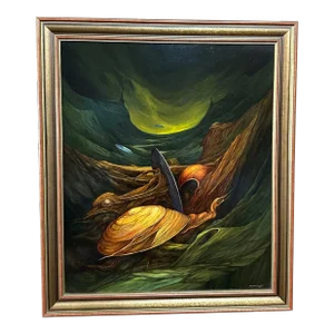 Jan Sumiga (1944-2005) Polish Surrealist Oil on Canvas