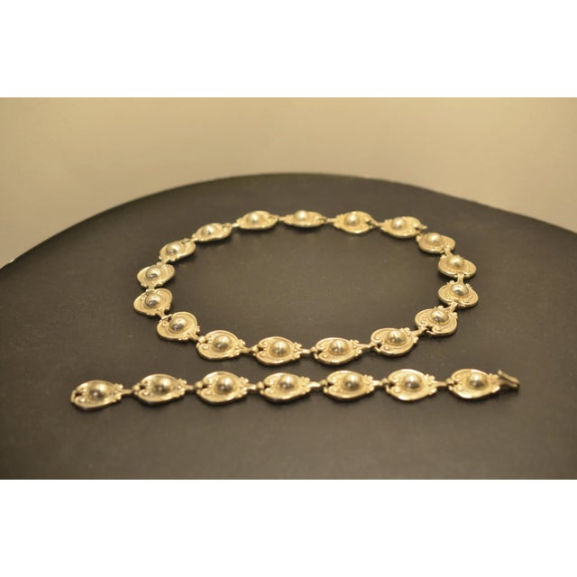 925 Silver Necklace and Bracelet by Margot de Taxco, 1940s, Set of 2 For Sale - Image 3 of 7