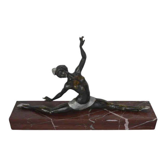 French Bronze Art Deco Ballerina Sculpture by Marcel Guillemard, C. 1940's For Sale