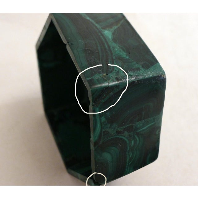 Metal Hexagonal Malachite Box and Lid with Cloisonné Decoration For Sale - Image 7 of 10
