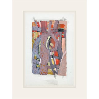 Mid 20th Century Mid Century Modern French Abstract Epressionist Painting on Paper, With Mat, Unframed For Sale