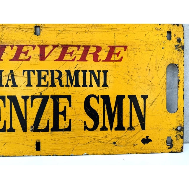 Vintage italian train route plaque – double-sided metal sign: roma termini ↔ firenze smn step back in time with this rare,...