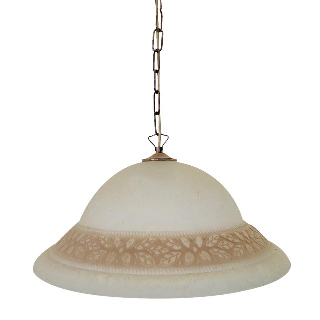Vintage Glass Pendant Light, 1930s For Sale