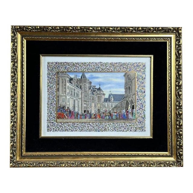 Jean Gradassi, Miniature, France, Polychrome Paiting on Porcelain Plate For Sale - Image 10 of 10