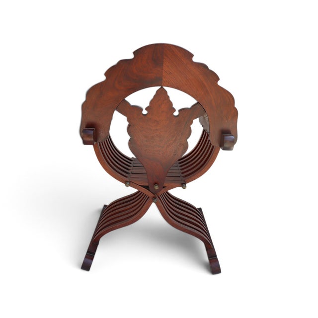 Brown Vintage Savonarola Cedar Chair, 1950s For Sale - Image 8 of 18