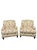 Beautiful pair of upholstered lounge chairs by Lee Industries, handcrafted in the USA and dated 2008. The chairs feature...