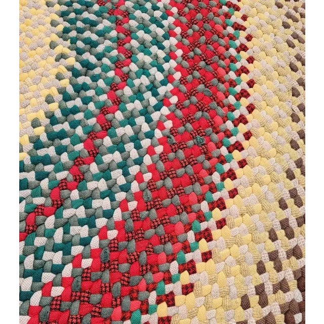 Wool Round Braided Round Floor Mat 7 Ft For Sale - Image 4 of 8