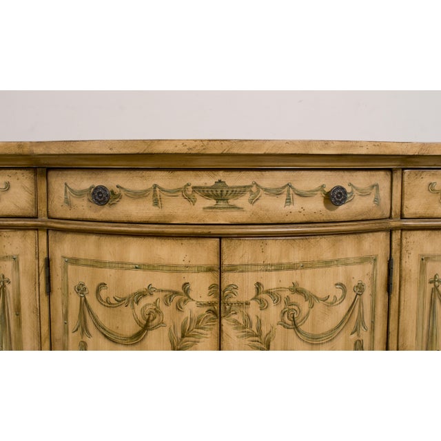 Venetian Style Paint Decorated Console Cabinet Sideboard For Sale - Image 9 of 12